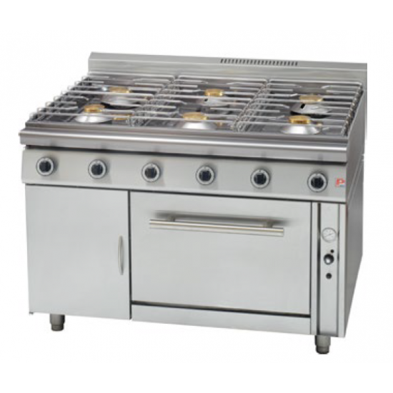Κουζίνες αερίου - εστιαση - εξοπλισμος - Κουζίνα με Φούρνο Αερίου Panaritis GCOV 690 Restaurant Chef Κουζίνες Αερίου